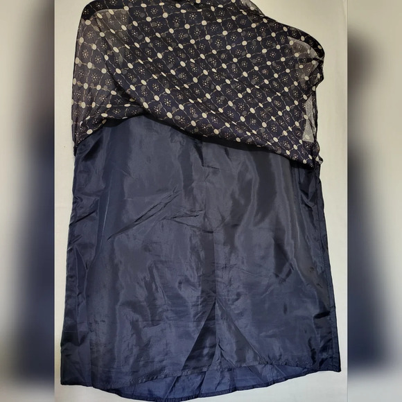 The Limited Womens Navy Blue Geometric Print Sleeveless Lined Career Blouse M - Picture 4 of 5